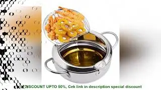 304 Stainless Steel Deep Fryer Pot with Lid Tempura Fry Pot Tempura Deep Fryer with Thermometer Cont