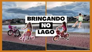 Crian&ccedil;as brincando de bicicleta - Lago Dom Pedro Zilli