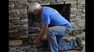 Installation of Hearth on Stone Fireplace  (3/3)