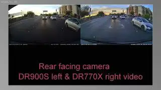 Comparison of new BlackVue DR770X dashcam vs older DR900S, rear facing cameras.
