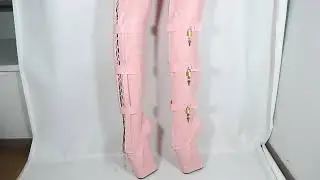 Sorbern Fetish Platform Ballet Heelless Boots Women With Locks Mid Thigh High Boot Custom