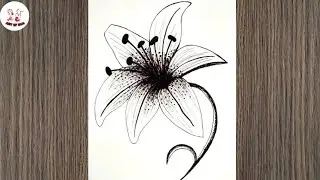 How to draw Flower with one Black Pointer |For Beginners.