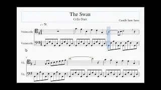 Camille Saint-Sa&euml;ns - The Swan Cello Duet ( Sheet Music )
