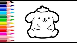 MENGGAMBAR DAN MEWARNAI KARTUN POMPOMPURIN, sanrio cartoon, drawing and coloring