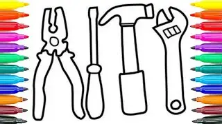 Tools Easy Drawing, Painting and Coloring for Kids, Toddlers | Come and Draw With Me color markers'