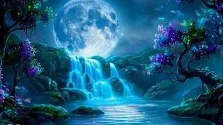 Moonlit Forest Dreams | Magical Night Ambience | Waterfall Sound & Music for Deep Relax | 3 Hours
