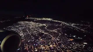 LA CITY LIGHTS AT NIGHT!!! LANDING AT LAX AT NIGHT ON A DELTA BOEING 737 - 4K - W/ ATC AUDIO