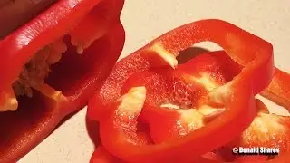 Cutting Red Bell Pepper in Ultra HD 4K