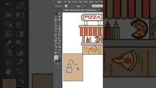 Flat Design pizza shop part 7 #tutorial #illustration #explore #shortsvideo #viral