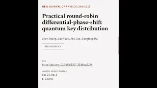 Practical round-robin differential-phase-shift quantum key distribution | RTCL.TV