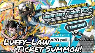 LUFFY-LAW Pirate Alliance LEGENDARY TICKET SUMMON! | One Piece Bounty Rush (OPBR)