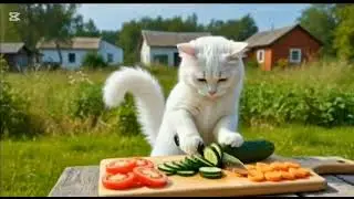 Cat cooking food dekho subscribe kro 🤤☺️