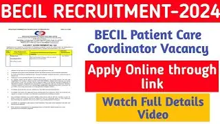 BECIL Latest Vacancy Notification 2023||Jobless Family||