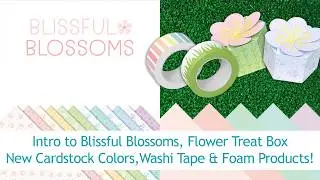 Intro to Blissful Blossoms, Flower Treat Box, new cardstock colors, washi tape & foam products