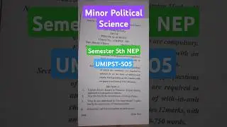 Minor political science 5th semester nep university of jammu previous year