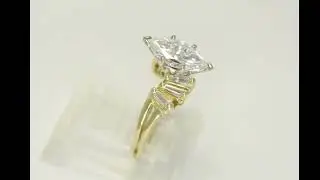 Natural Diamond Engagement Ring 1.31CT 14K YG F VS1 Marquise Brilliant Size 5.5 - 34601