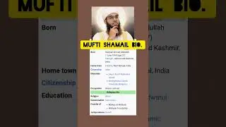Mufti Shamail Nadvi Sahab Short Biography 😍👍