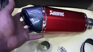 Acrapovic Exhaust Double Hole Red Shine Color With CarbonFire Tip Slip on System & Complete Fittings