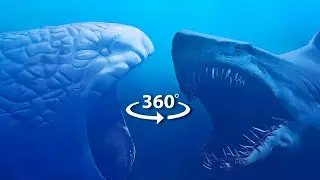 360&deg; VR The Bloop vs Megalodon sea monster | Who Would Win?!