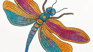 Colorful Dragonfly Drawing | Easy Step by Step Tutorial