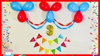 Very Easy Birthday Decoration / Very Easy Balloon Decoration At Home - Party Decorations.