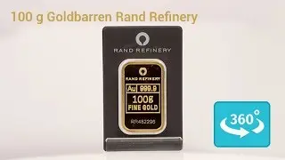 100 Gramm Goldbarren von Rand Refinery aus S&uuml;dafrika in 360&deg; Ansicht