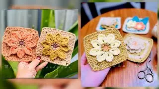 #14.3D square crochet (Part 2) - Hướng dẫn móc ô vuông hoa nổi
