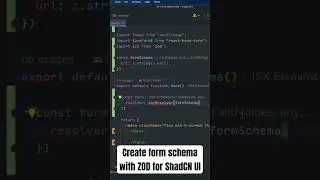 Create form schema for zod with shadcnui form.  #codewithghazi  #reactjs  #nextjstutorial
