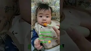 Cutebaby 6month first time eat carrot #shorts  #shortvideo #short #bayilucu