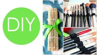 DIY- MAKEUP BRUSH ORGANIZER (using a sushi mat)