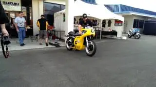 Guy Martin's Manx Norton being warmed up 26/12/13