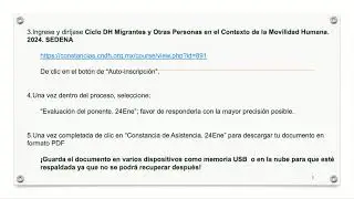 Derechos Humanos de los Migrantes y Otras Personas en el Contexto de la Movilidad Humana