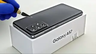Pure ASMR Unboxing - Samsung Galaxy A52 (Awesome Black) 4G/LTE + Setup & First Impression - 8GB RAM!