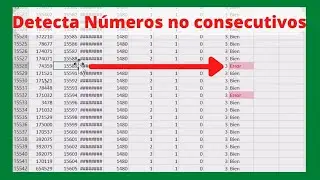 Como encontrar n&uacute;meros no consecutivos en Excel