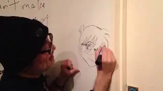 코난 작가, 아오야마 고쇼가 그리는 코난 (Aoyama Gosho drawing detective conan)