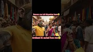 Bandar bhai ka lafra ho gaya monkey funny video #aivlog #monkeyvlogmonkey #viralaivlog #shorts #ai