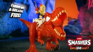 NEW Smashers Dino Egg Hunt with prehistoric dinosaurs that light up and breathe fire!!