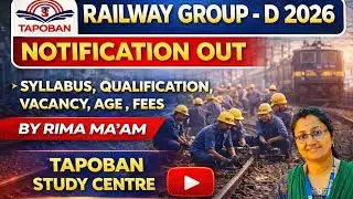Railway Group D Recruitment 2026 Full Notification Out// Qualification, Syllabus  Details by Tapoban