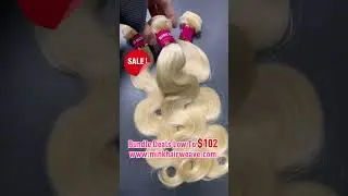 613 Blonde Hair Bundles With Lace Closure Frontal Brazilian Hair. FT.minkhairweave #613hair