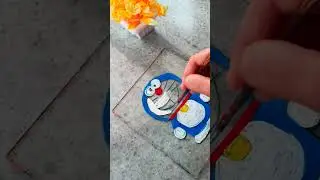 Doraemon glass painting ideas 💡 easy painting for beginners ❤️#shorts    #doaremon @pen.pencils