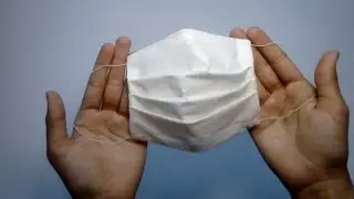 How to make disposable face mask from tissue paper very easy step by step tutorial