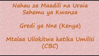 NAHAU ZA MAADILI NA URAIA 1