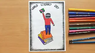 How To Draw International Literacy Day  Poster / International Literacy Day Drawing /Saksharta Divas