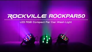 All About Your Rockville RockPAR50 LED RGB Compact Par Can DJ/Club DMX Wash Light+Dual Bracket