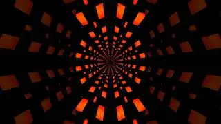 4K relaxing metallic hexagon red  color neon tunnel abstract background video vj loop