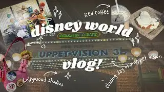 DISNEY WORLD VLOG!!! Muppet vision closing day, hollywood studios,iced coffee, roundup rodeo bbq