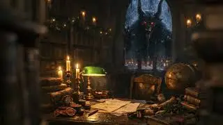 Dark Christmas Library with Snow - 3 Hours Gothic Holiday Ambience for Study, Focus, Sleep
