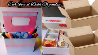 DIY Cardboard Desk organizer Ideas 😱|| DIY Makeup Kit Cardboard Craft #shorts 