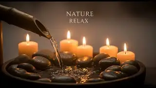 Relaxing Zen Sunrise Ambience Bamboo Fountain and Candle Glow for Deep Sleep Meditation and Calm