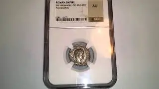 SEVERUS ALEXANDER ROMAN ANCIENT NGC AU SILVER DENARIUS